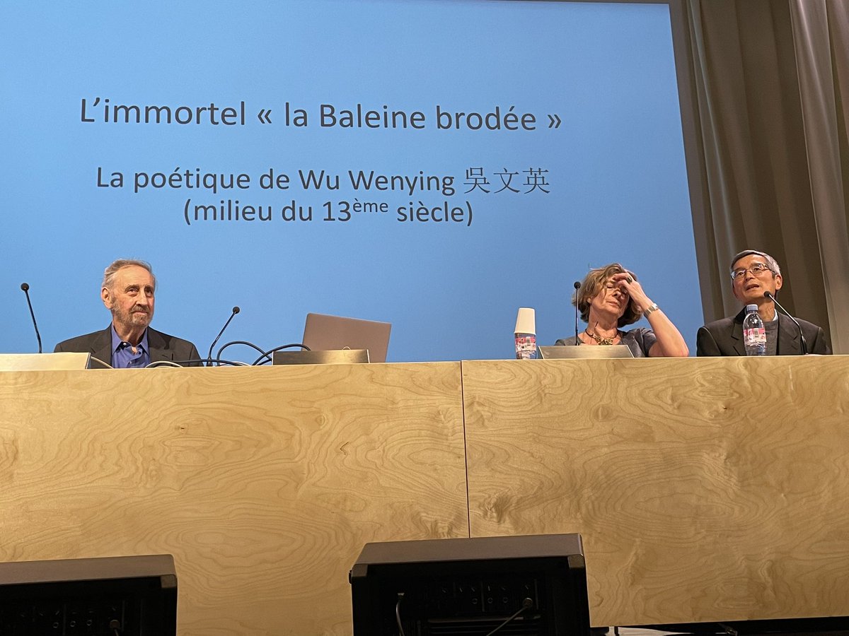 NChapuis's tweet photo. Harvard Emeritus Professor Stephen Owen in Paris for an unique conference on Chinese classical poetry at @Inalco. Food for thought, a feast of minds 知音 https://t.co/6m2fobOYlb