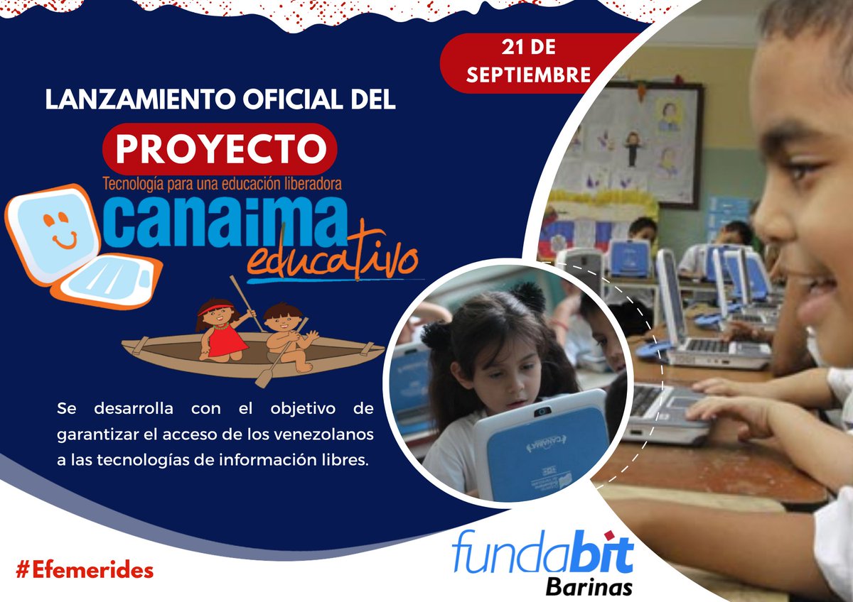 FundabitBnas's tweet photo. #Efemerides Canaima Educativo apoya la formación integral de nuestros estudiantes, es un pilar fundamental en la construcción del nuevo modelo educativo revolucionario, inclusivo y democrático.

#SomosFundabit
#VenezuelaProductiva https://t.co/EnVp7YaH6H