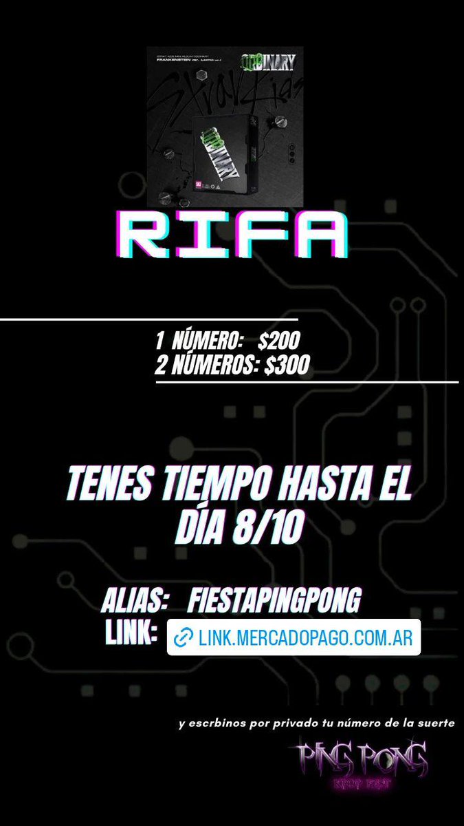 FiestaPingpong's tweet photo. #Stay tenemos rifa a nivel NACIONAL 💜🚀. No te pierdas la oportunidad de tener #Oddinary de #StrayKids
Háblame al privado para más información 💜😏 https://t.co/4mcifyUpXr