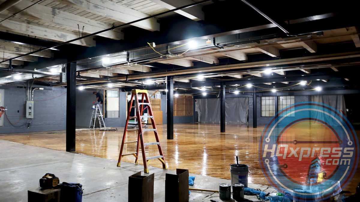 Some great progress on the lower level of our building. The crews did an amazing job with restoring this once busted up, oil soaked flooring back to what you see here. #cubbed #AWRT #AWB <a href="/AWC_TheClub/">Active World Club</a>