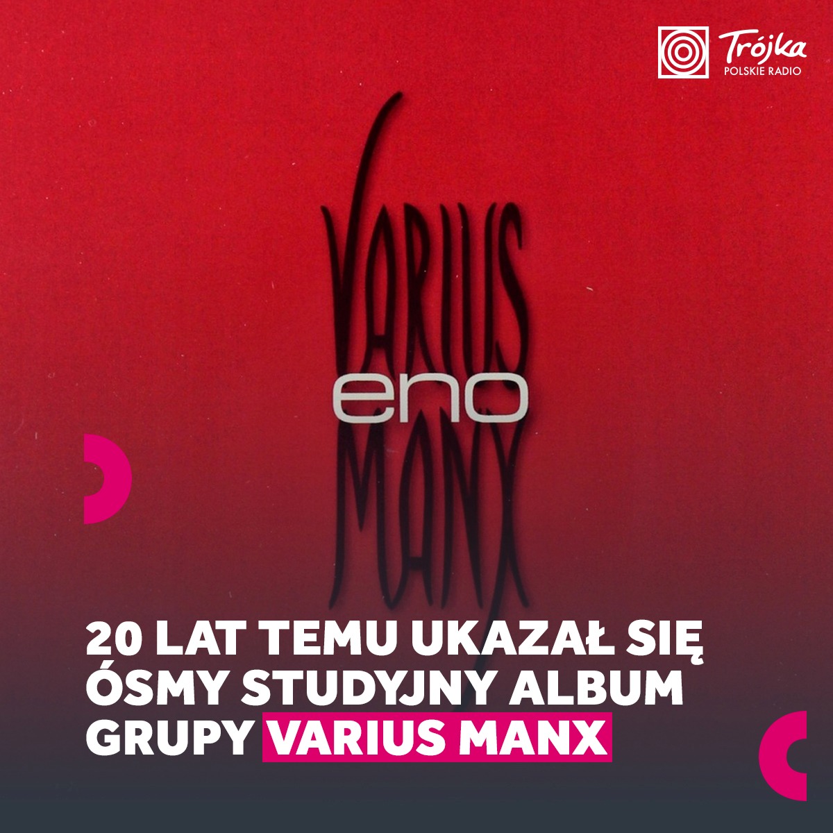 RadiowaTrojka's tweet photo. 📀21 września 2002 roku ukazał się ósmy album studyjny grupy #VariusManx zaytułowany "Eno". Album został nagrany w łódzkim studiu "Komórka" i zmiksowana w studiu S4. https://t.co/DWzoQYs3i8