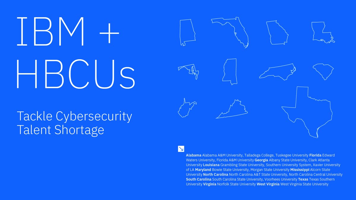 Today IBM announced a collaboration with 20 HBCUs to take on the cybersecurity talent shortage by creating Cybersecurity Leadership Centers to foster talent. Learn more: ibm.co/3dy5hPg