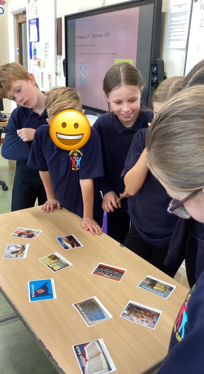 ThorpeBradford's tweet photo. Year 6 loved playing the under the cloth memory game in RE today. They had to memorise as many Sikh words and artefacts as they could. They flourish when in competition with eachother! Miss. Webb @AcademyCAT1 @WCSQM https://t.co/Mx1W8JlT41