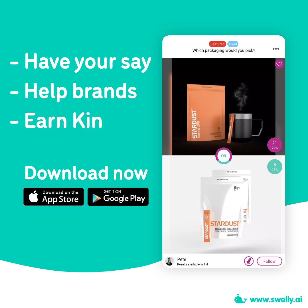 SwellyOfficial's tweet photo. 📣 Have your say
🆘 Help brands and the community
🤑 Earn $Kin 

Link to download here: https://t.co/ivAf3Bdafq

#voting #vote #fun #social #thisorthatgame #research  #marketresearch #branding #kin #marketing #haveyoursay #brand #survey #downloadapp #crypto #cryptocurrency https://t.co/EUpwAUWlsC