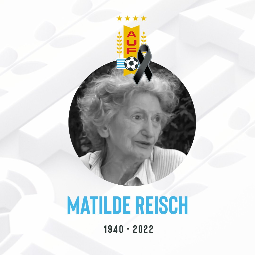 Lamentamos el fallecimiento de la gran Matilde Reisch, pionera, impulsora y primera presidenta del Fútbol Femenino de la AUF en 1995.

Su invaluable aporte ha sido fundamental para el desarrollo constante y sostenido del Fútbol Femenino en Uruguay.

¡Gracias, Matilde!

QEPD