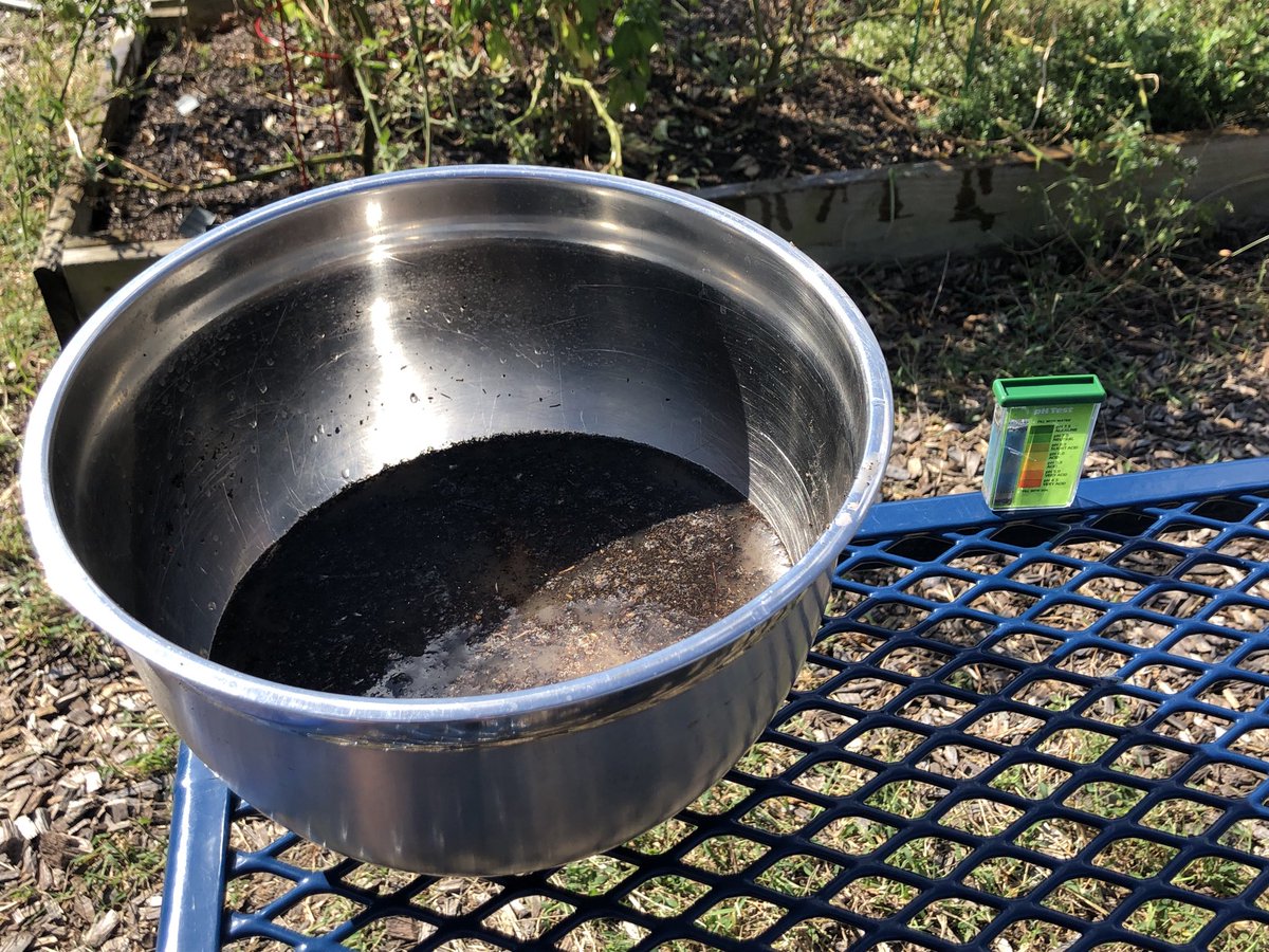 SLUHSustain's tweet photo. What are sluh Jrbills doing in the garden on this lovely day? Ph and nitrogen testing our soil of course!! come hang with us in the garden Wednesday and Friday during AP…10:35 to 11:30!! https://t.co/5qi7mmzbCU