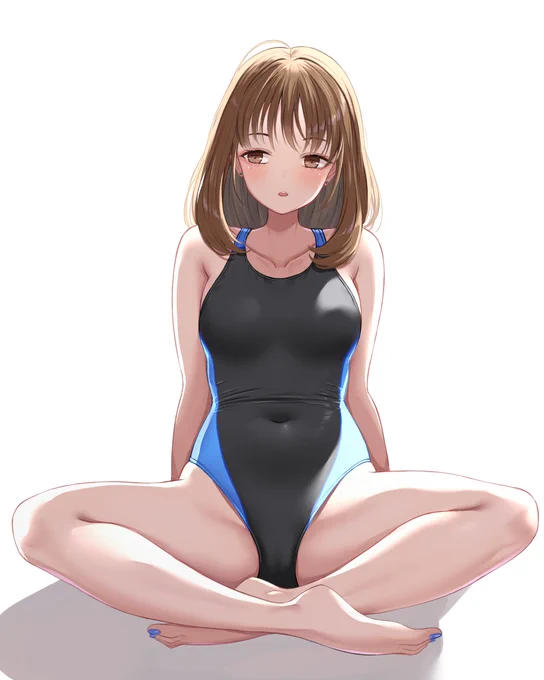 競水ギャルを描きました 