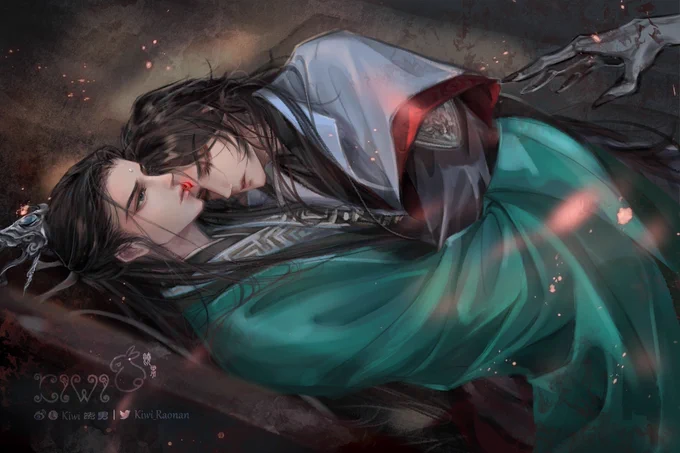 给冰秋同人曲画的曲绘图 第一次画冰秋,很多不足的地方。pv指路: #人渣反派自救系統 #冰秋 #沈清秋0921生日快樂 