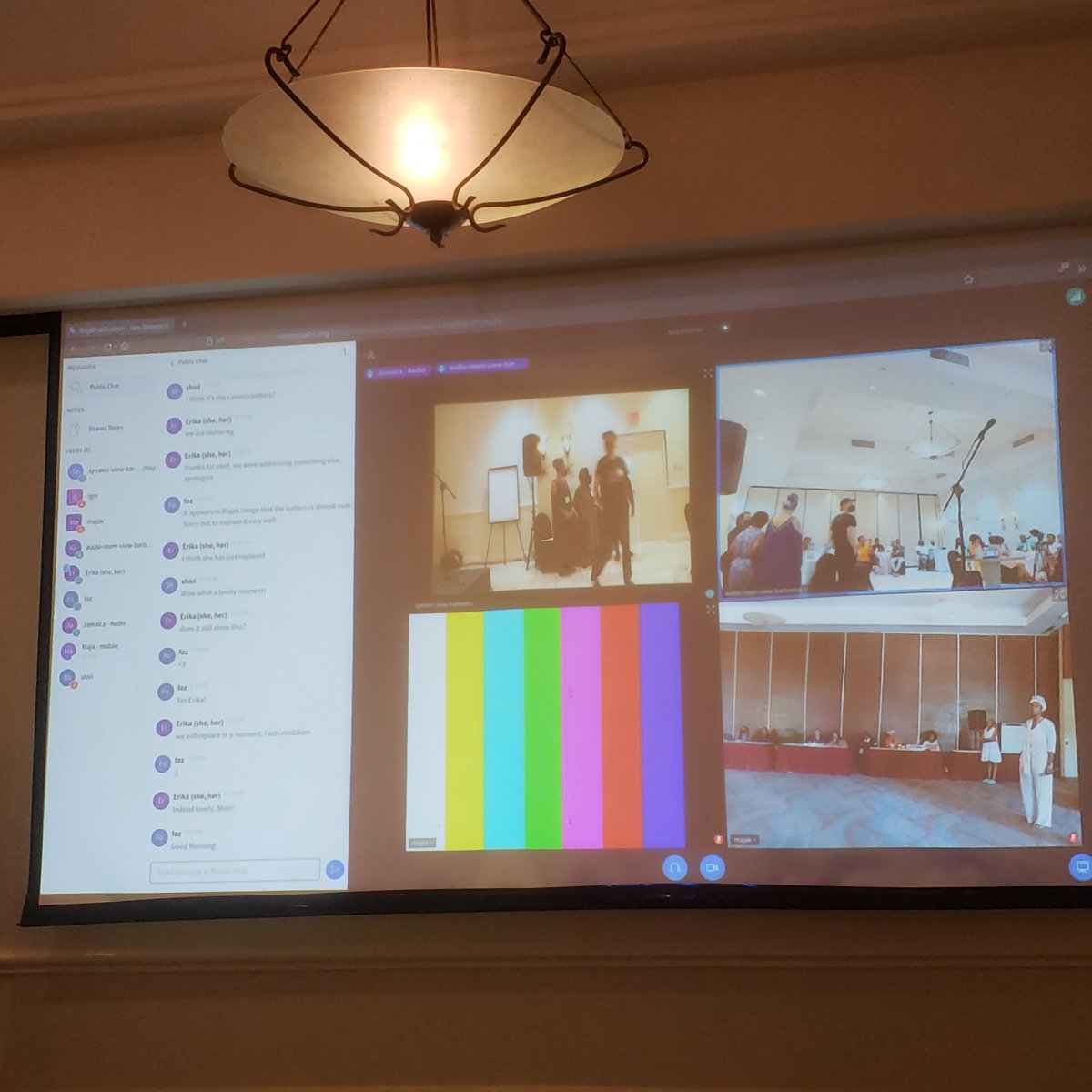 EC_Equality's tweet photo. Connected virtually to Jamaica and the region.
.
#caribbeancommslab 2022
.
#caricomms #healingjustice #barbados #ccl22 https://t.co/vkg38qdkR9