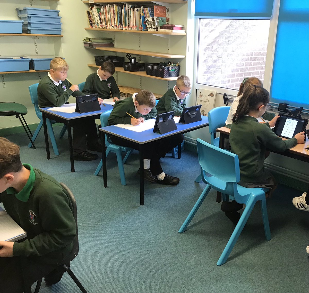 DsmJudd's tweet photo. It is lovely to see the children in Year 4 settling into our maths carousel @DaltonStMarys and working so hard. #smallgroupsbiglearning #newyearnewbooks #lovingmaths https://t.co/JgNaMFQgGB