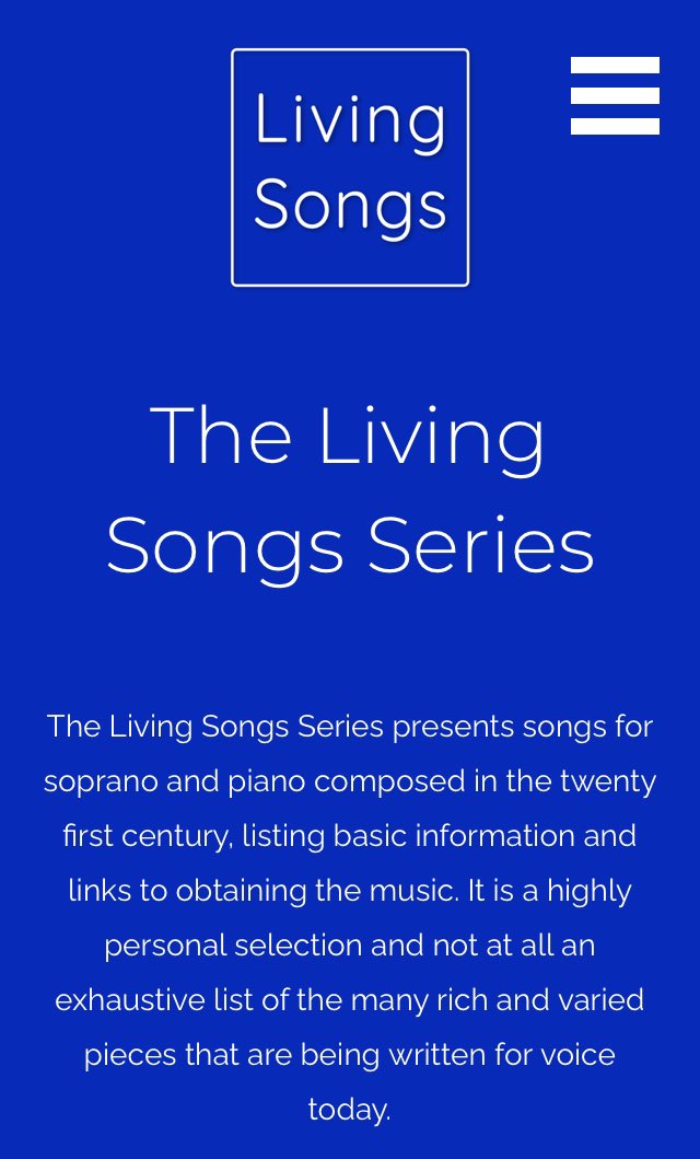 More 21st century songs on The Living Songs Series @marinoarcaro & @ArtSongs4All 
taking total to 83 living composers on the list. Song recitals are slowly shifting but a reluctance to sing the songs of our time. #NewSongsNowSongs #SongsDontStopAtSchubert

livingsongs.co.uk/living-songs-s…