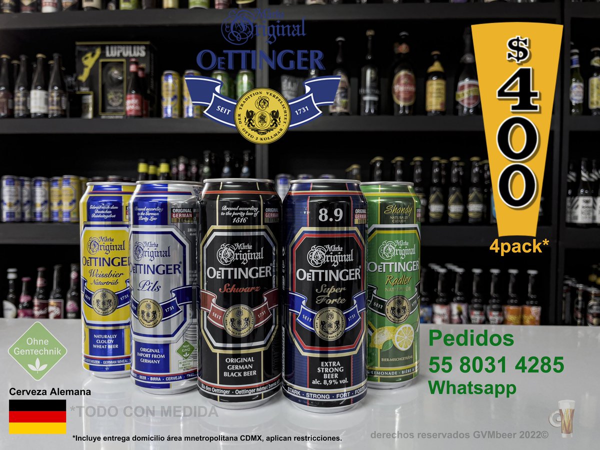 GVMBeer's tweet image. Lo que resta de #septiembre y todo #octubre vive el #Oktoberfest #Oktoberfest2022 en #Mexico 
Pedidos #WhatsApp 55 8031 4285
Precio incluye entrega a domicilio #cdmx #cervezaadomicilio #oettinger #cervezaAlemana #gvm #gvmbeer