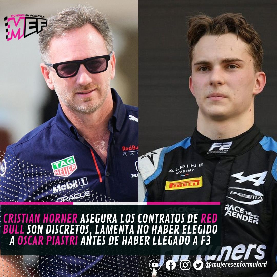 mujeresnformula's tweet photo. Durante el último episodio del podcast Beyond the Grid de la F1, Horner dijo que era "difícil" para él comentar la situación de Piastri, pero que los contratos habrían sido herméticos si hubiera estado bajo el ala de RB. #MujeresEnFormulaRD #TheWFormula https://t.co/Zi47WPpsv3