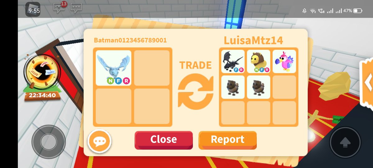 Batman93030629's tweet photo. @PlayAdoptMe I did this trade,i think it's a fair/loose but i am happy with it :D what do you guys think about this trade wfl? https://t.co/oxZDXVjlLr