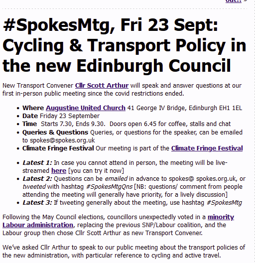 SpokesLothian's tweet photo. @tkerby @CllrScottArthur @CyclingEdin @SpokesPorty @Cyclesouthedin @SW20Ed @EdinReporter @apple_franca @xpabu @pollyp @geologiser @BreezeScotland @Edinburgh_CC @TransformScot @hank_chief @crabbitcopy @theSpurtle @LeithLtn @TrafficLow @LaidBackBikes @harts_cyclery @sto_paul @Daisynmurphy 🙋♀️Thinking of joining @SpokesLothian?
(We need you!)
There'll be a #MembershipStall to join or renew at our Sep 23 #SpokesMtg
No fee (donations welcome)
🙋♀️Need a #SpokesMap?
#Edinburgh
#EastLothian
#Midlothian
#WestLothian+#Livingston
or #SpokesBuff
🤩special prices at the mtg! https://t.co/dwYcc2Uobn
