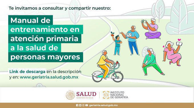 INGER_mx's tweet photo. El Manual de entrenamiento en atención primaria a la salud de personas mayores busca ser referente en el ámbito de la atención primaria de personas mayores al apoyar la atención integrada con enfoque multidisciplinario.

Descarga aquí ➡️ https://t.co/Sj5e1KHUn9 https://t.co/hjbFcE6tMX