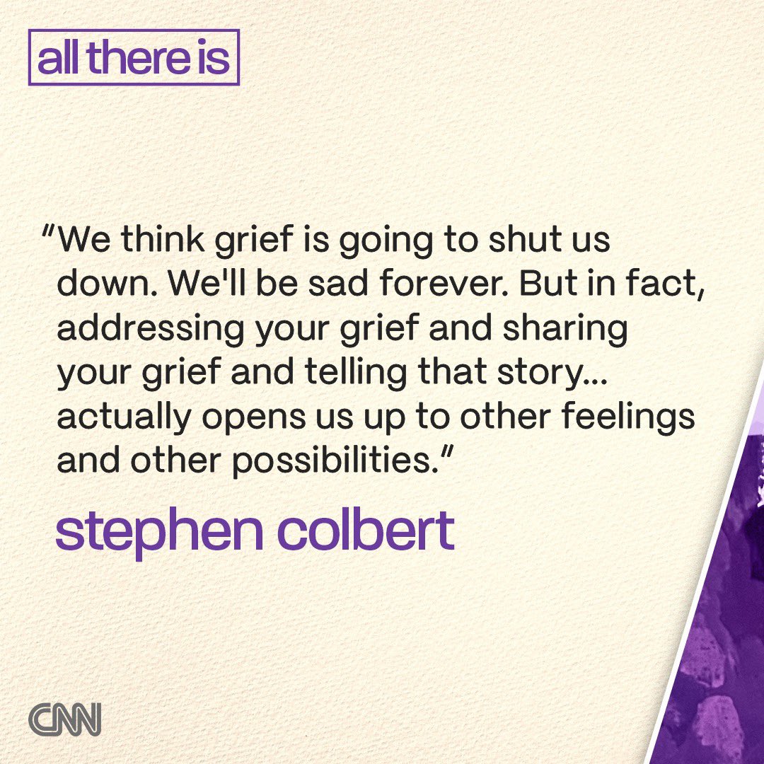 Few in public life speak so honestly and poignantly about their experiences with grief as @StephenAtHome. This new conversation is extraordinarily moving, honest, and at time hilarious. Listen to #AllThereIs @ApplePodcasts  apple.co/anderson