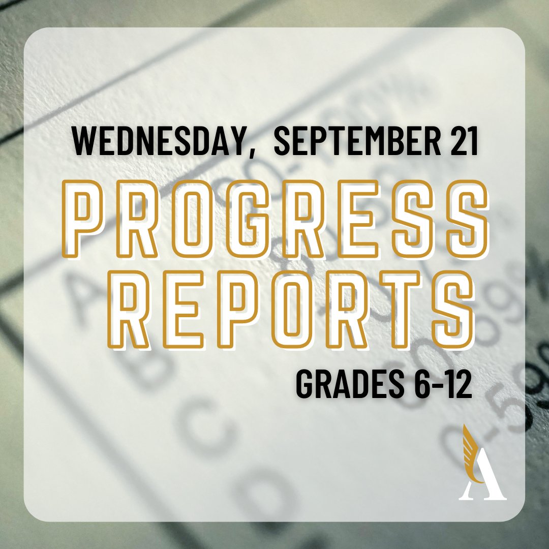 It's Progress Reports Day for AHS & AMS students. The end of the first 9-week grading period is 10/7. View the Progress Report and Report Card Schedule online at acs-k12.org/reportcards. View student grades, attendance, assignments and more in PowerSchool acs-k12.org/powerschool.
