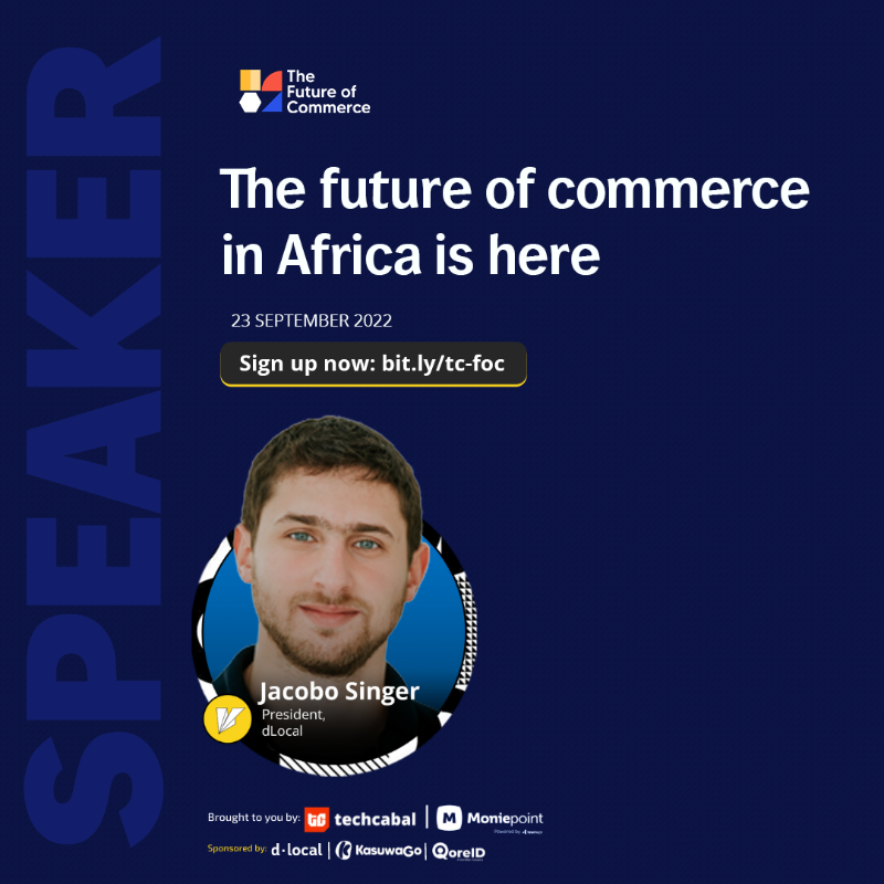 TechCabal's tweet photo. The Future of Commerce is in 2 days

This Friday, we will bring together over 30 tech leaders to discuss how innovation in payments, social media, and logistics are powering Africa’s commerce. 

You do not want to miss this 
#FOC2022