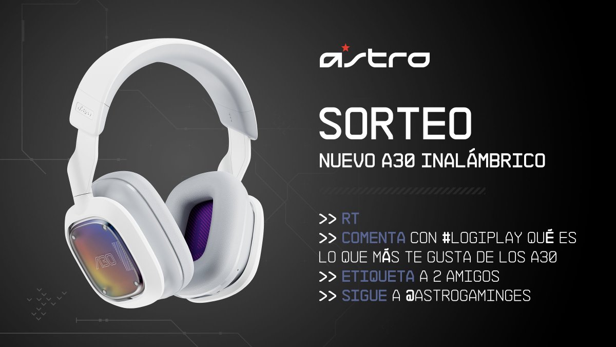 ASTROGamingES's tweet photo. Acabamos de presentar los nuevos 🎧ASTRO A30🎧.

¿Quieres ganar unos? Sigue estos pasos:

🔹 Sigue a @ASTROGamingES
🔹 RT a este tweet
🔹 Comenta usando el hashtag #LogiPLAY qué es lo que más te gusta de los nuevos A30
🔹 Etiqueta a dos amigos https://t.co/zpzoK41Iay