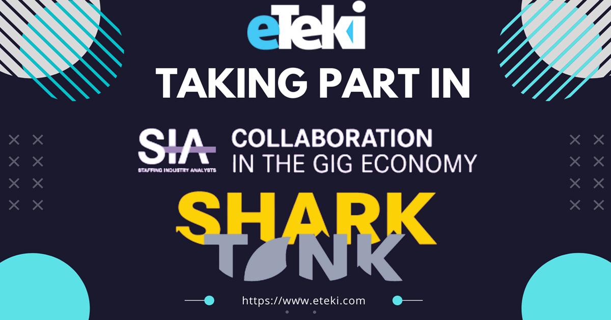 eTeki_Inc's tweet photo. eTeki is honored to be selected from over 30 companies for the Gig Economy Shark Tank, hosted today by @SIAnalysts. If you are in the audience in Dallas, please consider voting for us! Learn more at https://t.co/NaDMzBaxde

#GigEconomy #StaffingTech #SIA #Talent https://t.co/9jTKnEMqqZ