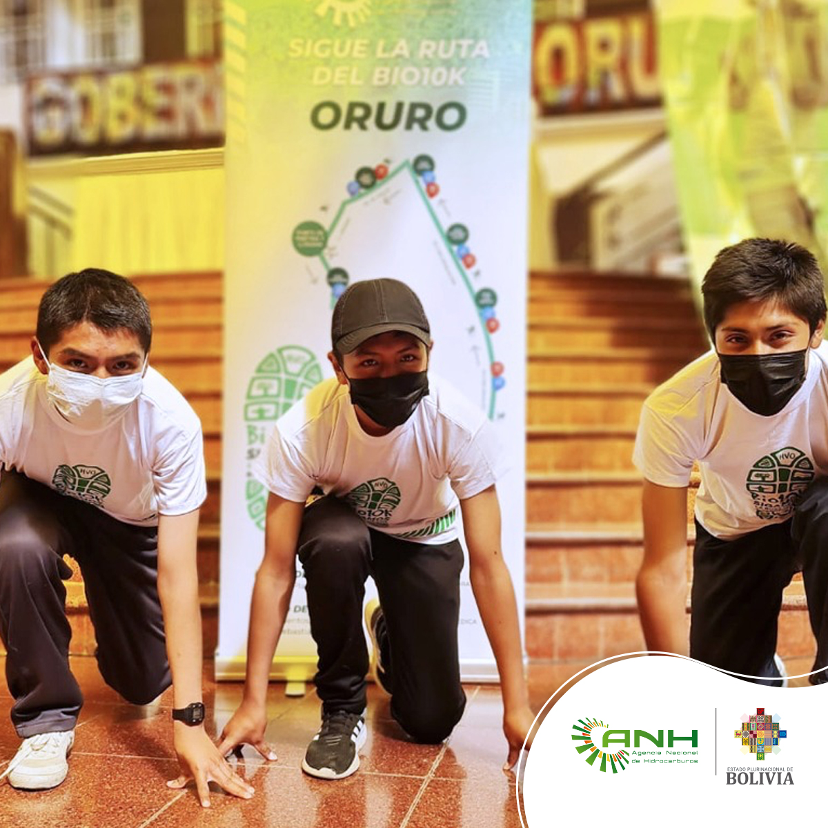 AnhBolivia's tweet photo. 🏃‍♂️🏃‍♀️🌱La #ANH te invita a ser parte de la carrera pedestre Bio10k "Sigamos la ruta de los Biocombustibles". ¡Acepta el desafío! y forma parte de la ruta de los biocombustibles en el departamento de #Oruro. Inscríbete en la página web oficial https://t.co/Pjr8T0i8jD.
#Bio10k https://t.co/X9aNkH6zti