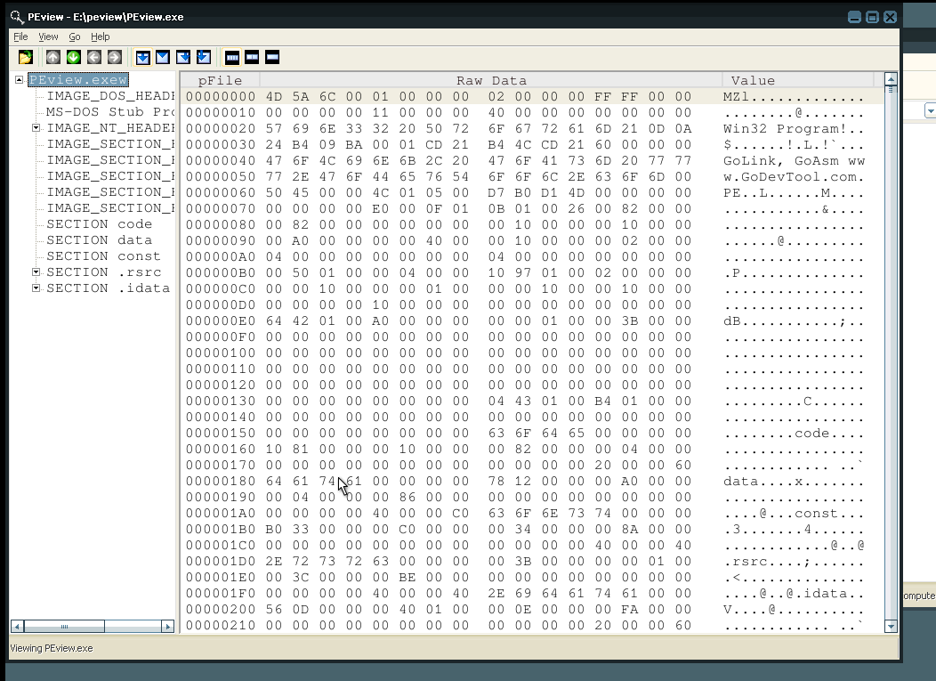 reactos's tweet photo. With a bugfix in GDI32 by our developer @learn_more, PEview now correctly displays raw data on #ReactOS! See the before-after screenshots. 

#SoftwareEngineer #SoftwareDeveloper #softwaretesting #Software https://t.co/D3iKxKHudh
