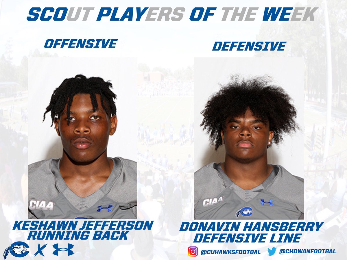 Roughside Players of the Week for our Week 3 win over JCSU #roughside #shouldabeenahawk