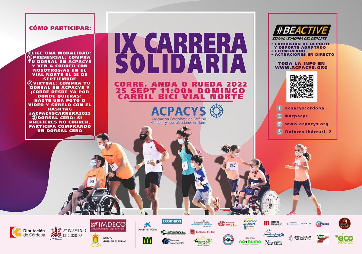 IAFormacion's tweet photo. ¡Os animamos a participar en la IX Carrera Solidaria de Acpacys! https://t.co/9jyJbkSzys