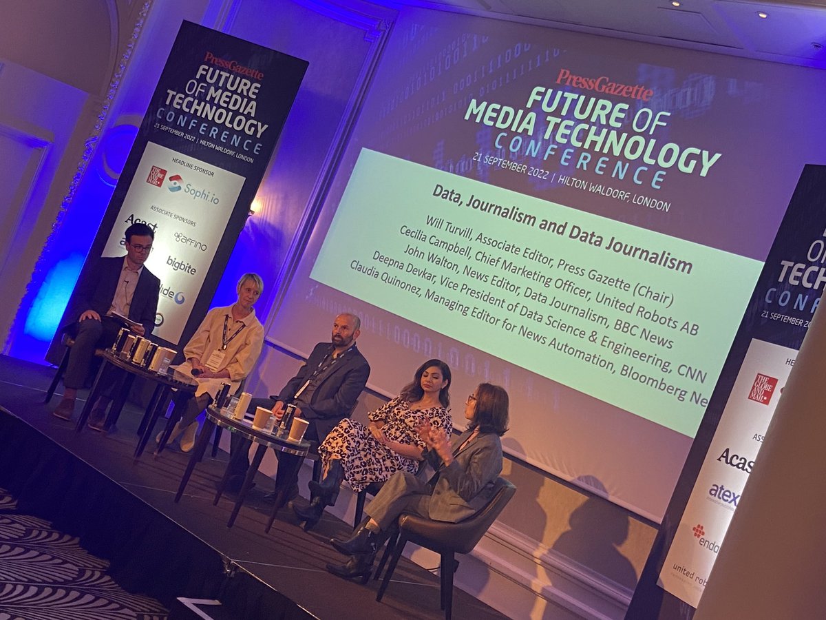 CianMian's tweet photo. Talking data and automation as a support for great journalism at @pressgazette’s #FutureMediaTech in London. So much still to do, watch this space. https://t.co/bPNQ5sQgtb