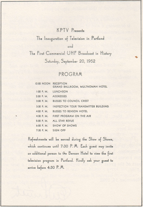 MarkNelsenWx's tweet photo. Happy Birthday KPTV! 70 years ago Oregon's first TV station went on-air as Channel 27 (changing to 12 later). KPTV is now owned/operated by @GrayTelevision We use FOX entertainment programming, but are not owned by "FOX NEWS".  That's often (understandably) a point of confusion https://t.co/q1zUXyxKlt