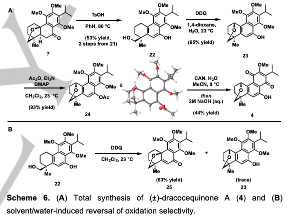 TotalSynthesis's tweet photo. #TotalSyntheses of (±)-Dracocephalone A and (±)-Dracocequinones A and B by Taehwan Hwang, Joseph P. Tuccinardi, Alexandra A. Beard, Amy C. Jackson, Min J. Jung, and John Wood @JohnWoodGroup at @BaylorCBC in @angew_chem https://t.co/diKMQUAKes https://t.co/WkBL5rRy6R