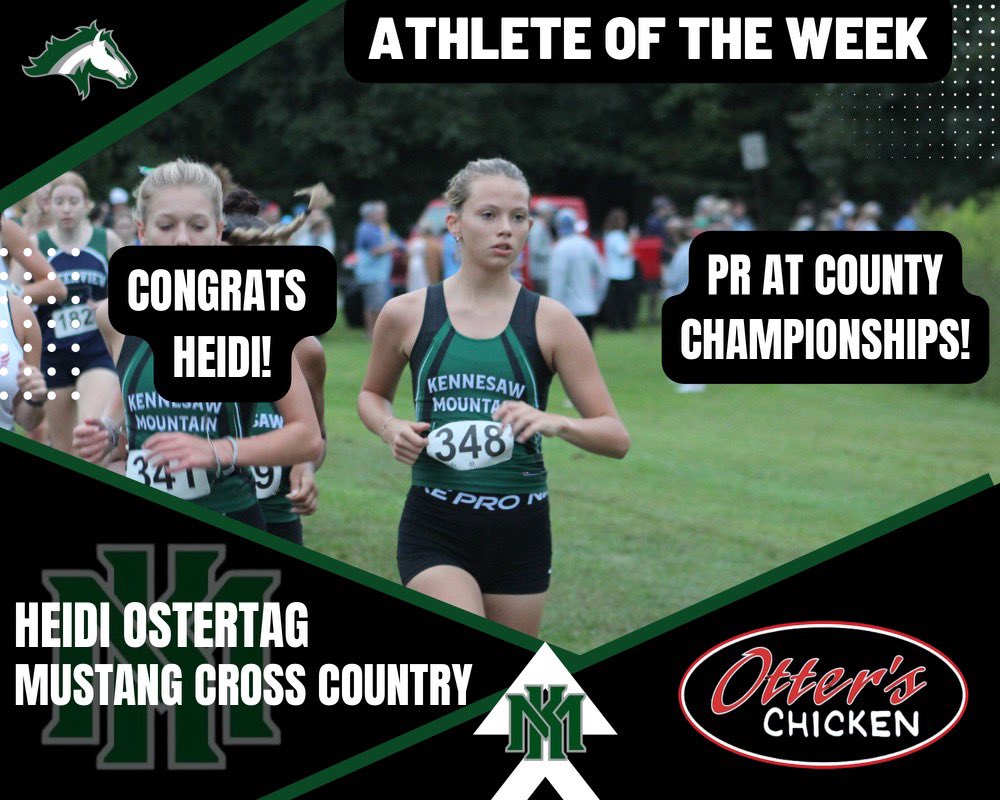 Congratulations to this week’s <a href="/otterschicken/">Otter's Chicken</a> Athlete of the Week, junior cross country runner Heidi Ostertag! Heidi has run two personal records over the last three weeks and was the Mustangs’ leading finisher at Cobb County Championship last weekend. Congrats, Heidi!