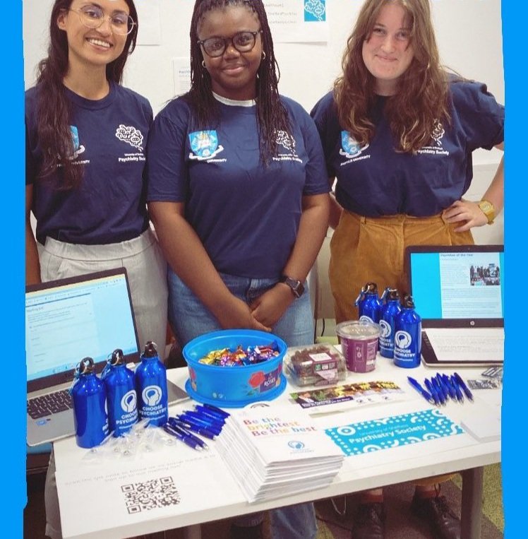 SheffPsychS's tweet image. We are so excited to see the amount of students to signed up to Sheffield PsychSoc this fresher's fair! 💙
We can't wait to show you the events we have planned, all FREE and open to healthcare students &amp;amp; professionals! 🧠
#ChoosePsychiatry #MedStudentTwitter @rcpsych