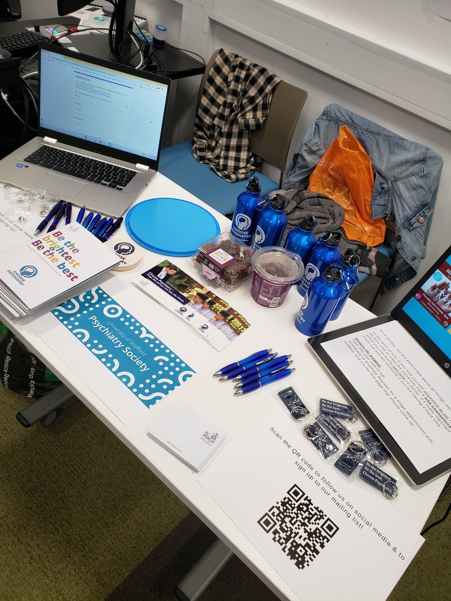 SheffPsychS's tweet image. We are so excited to see the amount of students to signed up to Sheffield PsychSoc this fresher's fair! 💙
We can't wait to show you the events we have planned, all FREE and open to healthcare students &amp;amp; professionals! 🧠
#ChoosePsychiatry #MedStudentTwitter @rcpsych