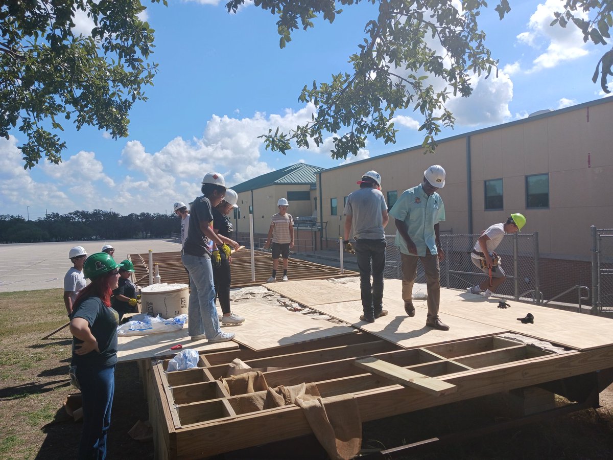 NISDCCA's tweet photo. The 700 Sq Ft Palomino is well under way! Our biggest home to date. Big thanks to Alamo Transport for the mobile home chassis. https://t.co/DoG86RQgtJ