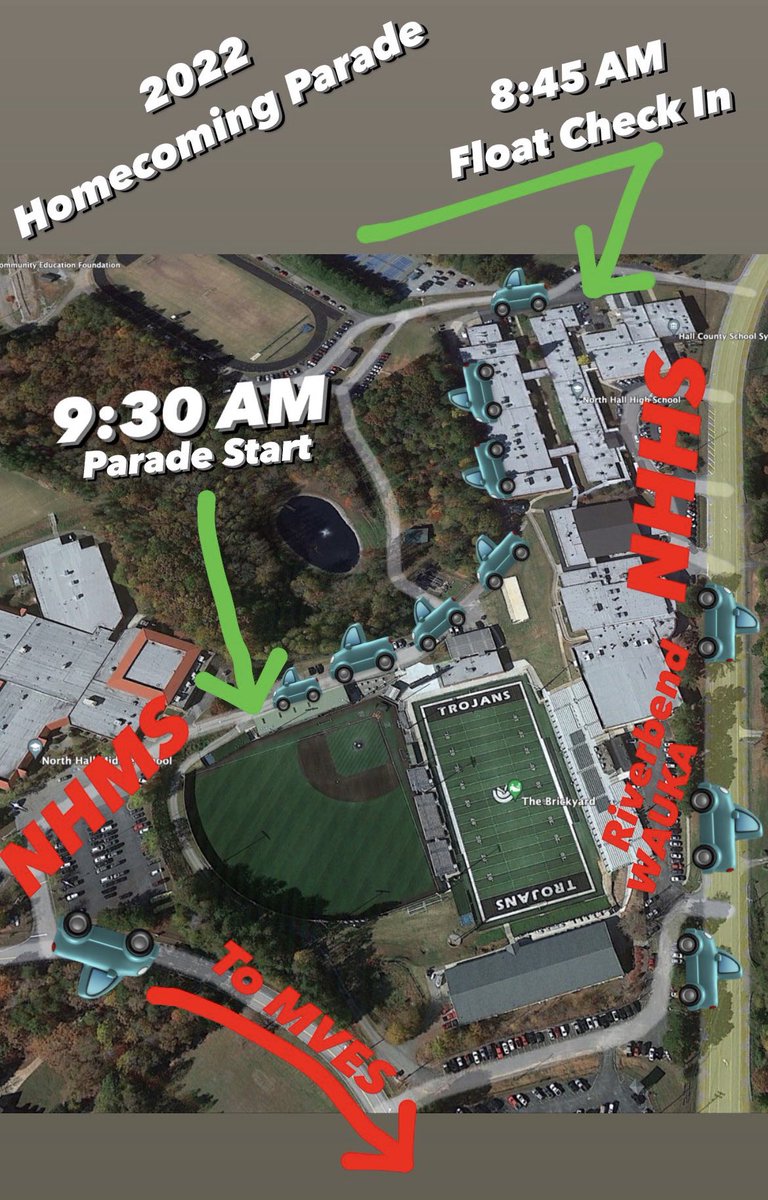NorthHallHigh's tweet image. HOMECOMING PARADE!

On Friday, September 23rd
9:30 AM 

Come see Homecoming Court, North Hall band, football, cheer, various NHHS student sports, clubs, and activities, and floats from: @northhallmiddle @WaukaMountain @MVESGainesville @riverbendes 

#ClusterPower #ONEnorthhall