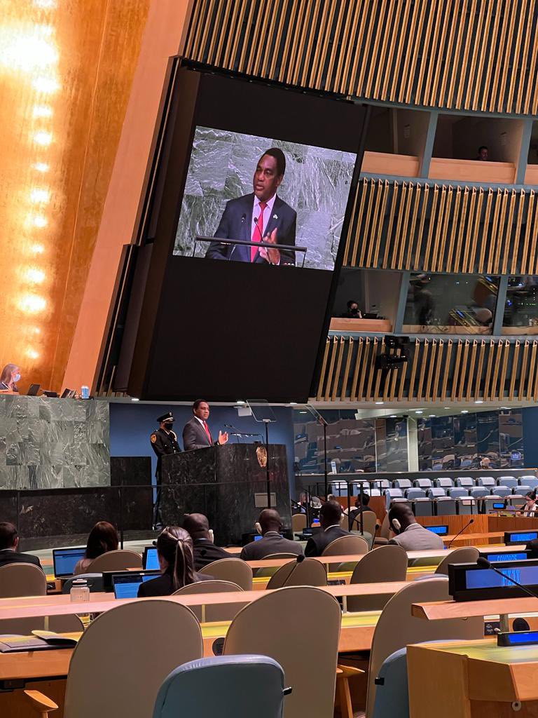 HHichilema's tweet photo. Mr. President, Excellencies, we meet here at #UNGA2022 during a difficult time, when global challenges have not only multiplied, but have become more complex. https://t.co/bA1VltkMSc