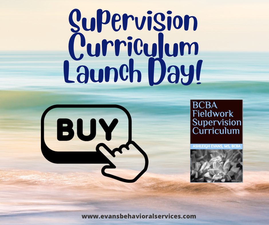 What initially started as me creating a supervision outline for my own supervisees, blossomed into a realization that other BCBAs might benefit from a structured curriculum to guide supervision with their trainees as well! 

evansbehavioralservices.com/product-page/b…
#ABA #bcba #behavioranalysis