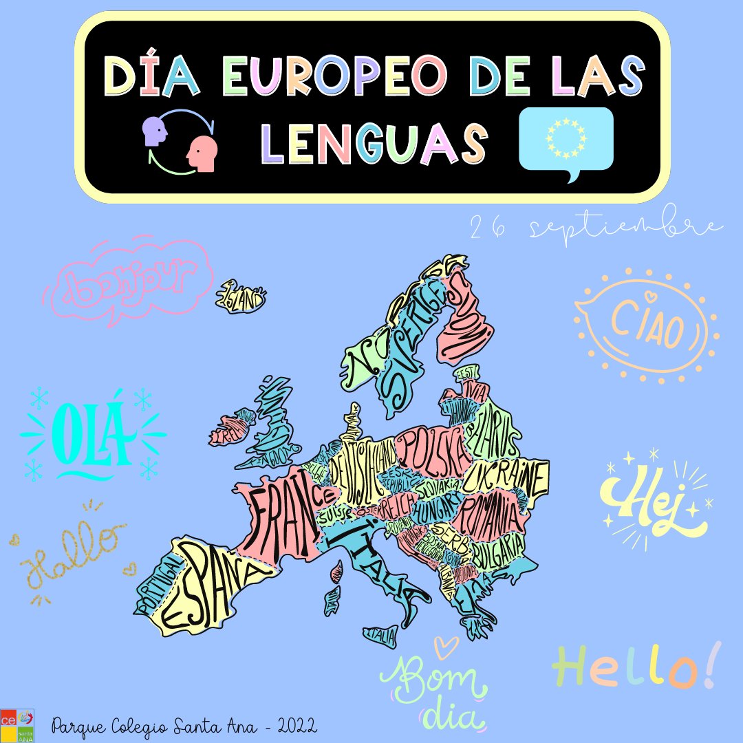 #DíaEuropeoDeLasLenguas 
en <a href="/PC_SantaAna/">Santa Ana Valencia</a> 😝
🗓 Lunes 26 sept
🍕Trae almuerzo típico de la lengua-país de tu curso:
1 ESO griego 🇬🇷
2 ESO italiano 🇮🇹
3 ESO portugués 🇵🇹
4 ESO alemán 🇩🇪
BACH holandés 🇳🇱