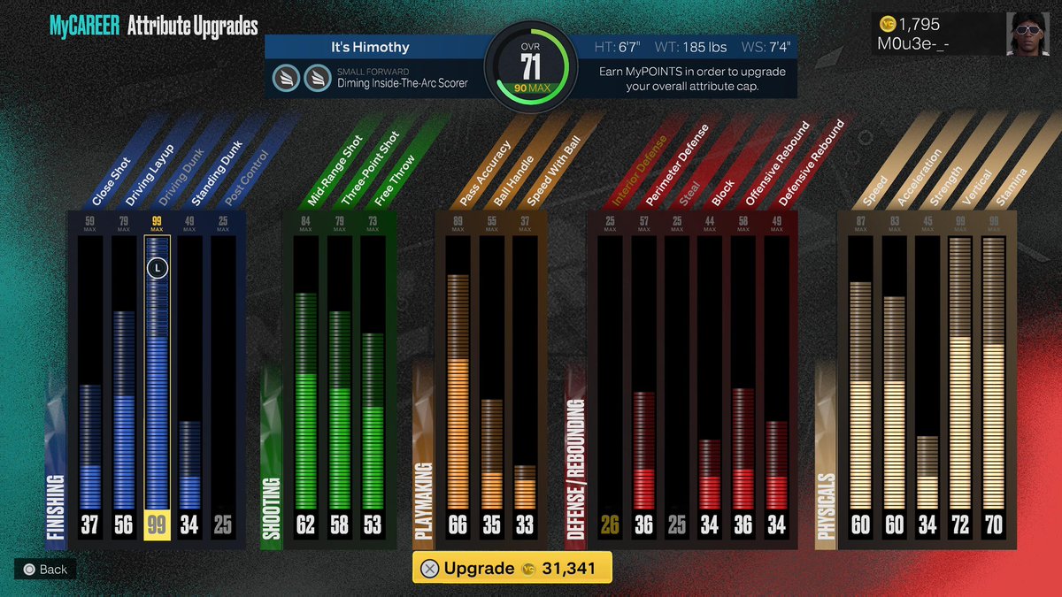 M0u3e_'s tweet photo. Wow Nba 2k23 VS 2k22 VC Prices for the same build 9k different in price and 23 you start a 72 Driving and 22 you start at 66 #VCStrike @2KIntel @NBA2K https://t.co/6CNeAZaNAy