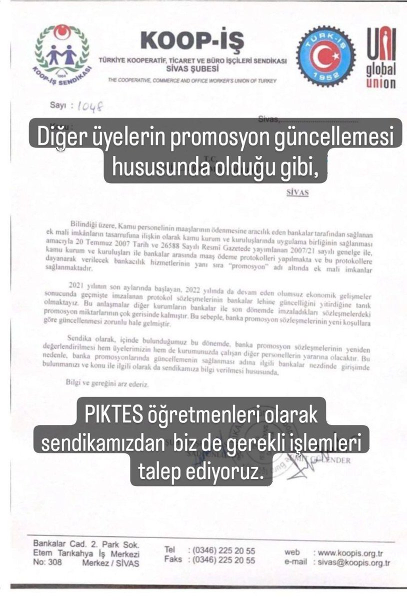piktesogretmen's tweet photo. PIKTES öğretmenlerine @VakifBank 2 taksit hâlinde 3.000 TL gibi komik bir rakam verilip  ikinci taksiti de 2023'te ödenecek olan PROMOSYON'un sendikamiz @KOOPISSENDIKASI tarafından ele alınmasını ve yeni bir anlaşmayla lehimize güncellenmesini talep ediyoruz.

@alemdareyup https://t.co/tRvChCjKML