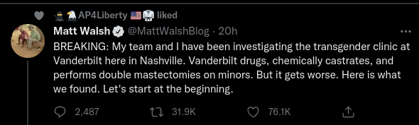 danfuhry's tweet photo. @AP4Liberty How exactly is "I support government intervention in medical decisions between parents, children and doctors" a libertarian position?

#TransRightsAreHumanRights #FreedomForMeButNotForThee #FakeLibertariansOfTwitter https://t.co/09T1aIyW0A