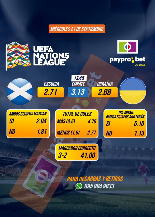 BetPaypro's tweet photo. Hoy arranca una nueva fecha de la UEFA Nations League.#PayPro #TUGANAS https://t.co/sJz2Xm6CGU