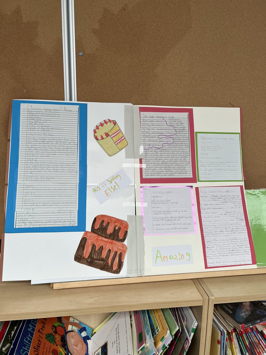 EmsleyMiss's tweet photo. 📖 Recipe Book 📖 

P7 have worked extremely hard on creating a recipe book that Willy Wonka would be proud of! We hope the rest of the school enjoy it just as much 🍫 https://t.co/5OacROvuVW