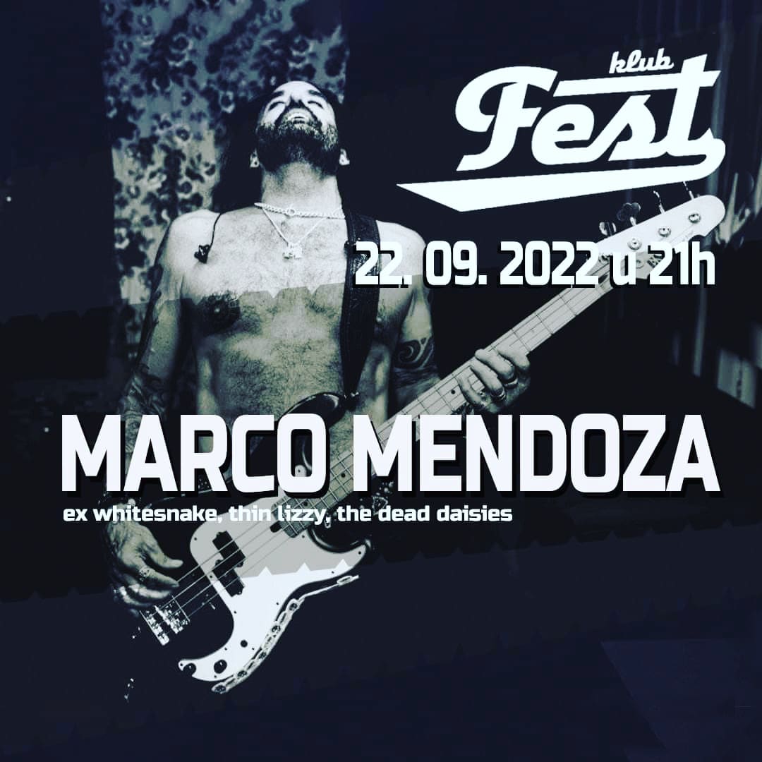 Nakon sjajnog koncerta koji je Marco Mendoza održao u Festu u aprilu, ovaj veliki muzičar ponovo dolazi u Zemun! 

Nekadašnji član bendova Whitesnake, Thin Lizzy i The Dead Daisies i jedan od najistaknutijih bas gitarista na svetu, nastupiće u klubu Fest u Zemunu 22.9.