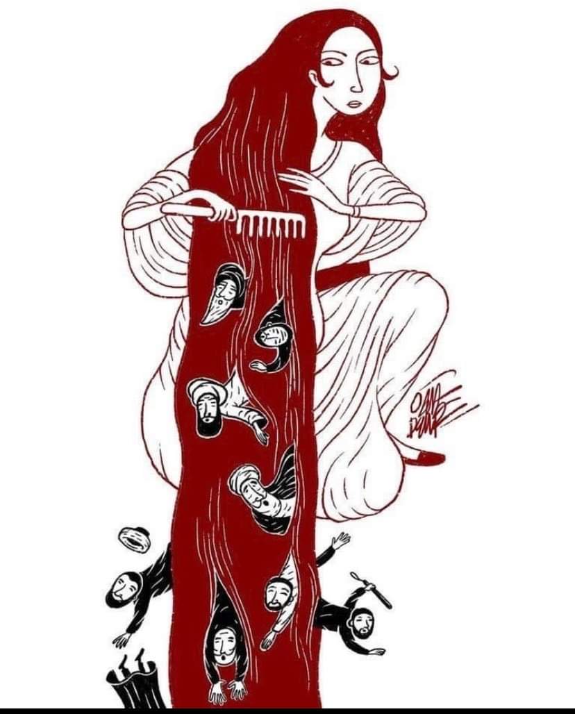 Saçı açık diye öldürülen Mahza’nın ardından İran’da kadın ve erkekler yobazlara karşı birleşti. Yaşasın özgürlük! Yaşasın Laiklik! #mahzaamini