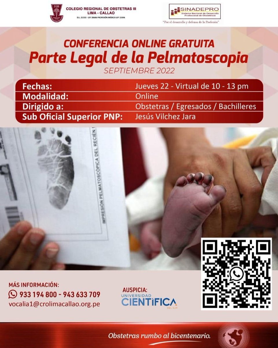 CROIII_LC's tweet photo. CONFERENCIA ONLINE GRATUITA "PARTE LEGAL DE LA PELMATOSCOPÍA" | 22 SETIEMBRE
https://t.co/ot7s6LWhC0 https://t.co/orq9zLvW4r