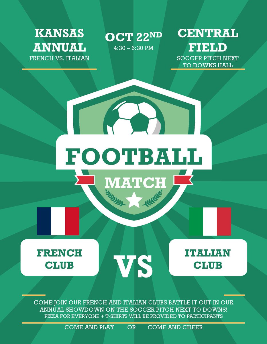 Whether you're participating or on standby for the pizza, we look forward to seeing you on the field Oct 22nd! ⚽️📣