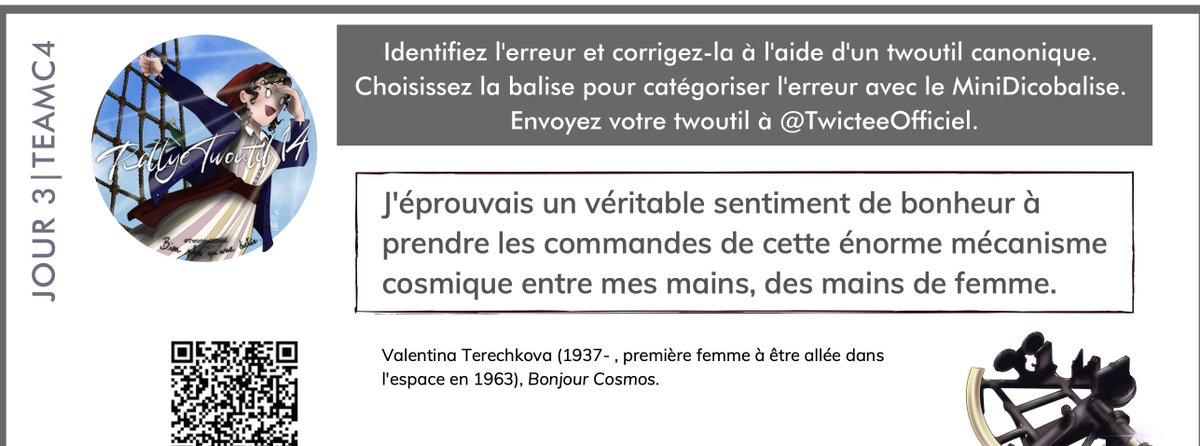 Le déterminant "cet" s'écrit "CET", car il s'accorde avec le nom noyau masculin "mécanisme".
"J'éprouvais un véritable sentiment de bonheur à prendre les commandes de cette énorme mécanisme cosmique entre mes mains, des mains de femme." <a href="/TwicteeOfficiel/">TwictéeOfficiel</a> #RallyeTwoutil14 #AccordGN